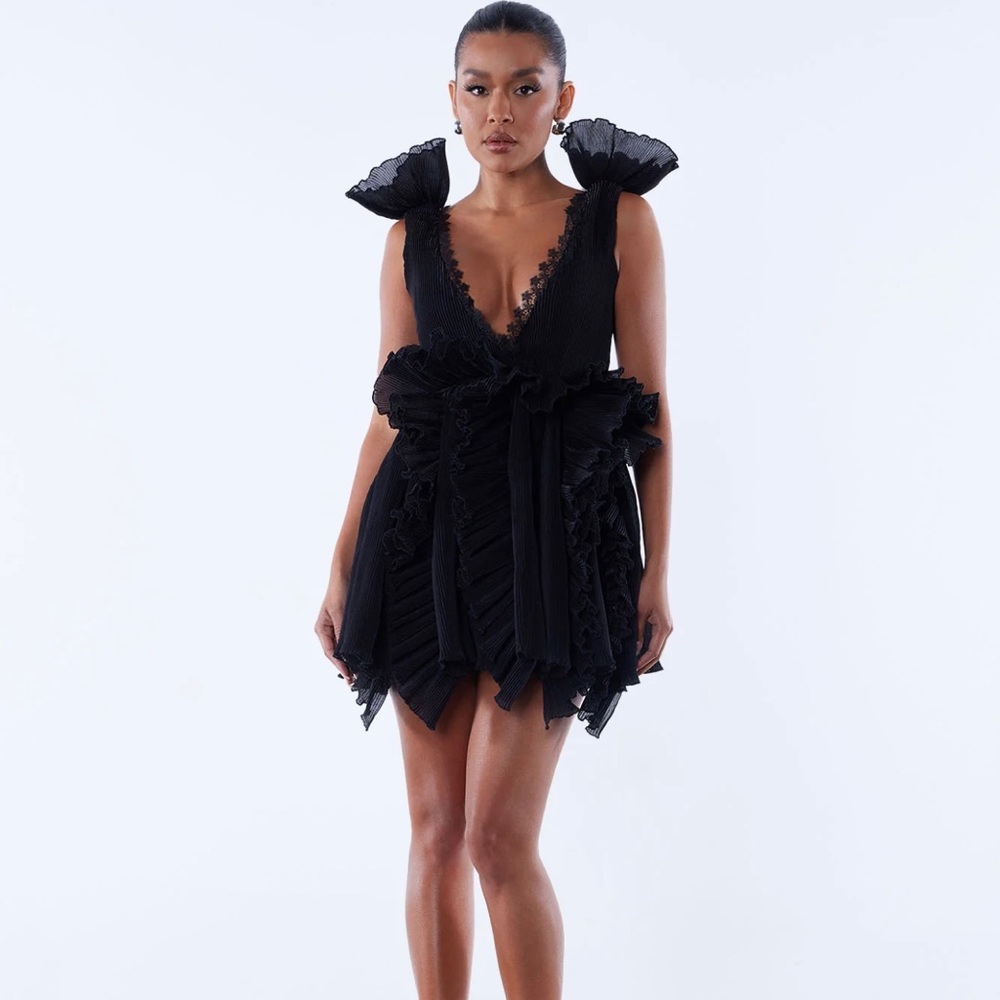 Fashionnova Black mini dress.